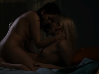 Blonde lesbian babe fingering her petite hairy girlfriend