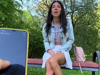 My friend controls my orgasms in public with a toy from
